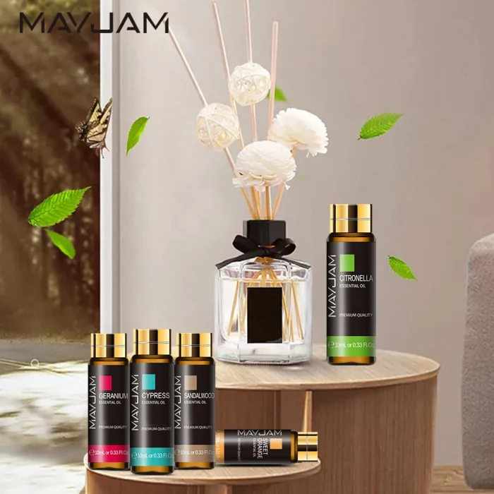 MAYJAM 10ml Pure Essential Oil Lavender Eucalyptus Vanilla Sandalwood Jasmine Bergamot Lemongrass Cinnamon Grapefruit 1pc - Image 3