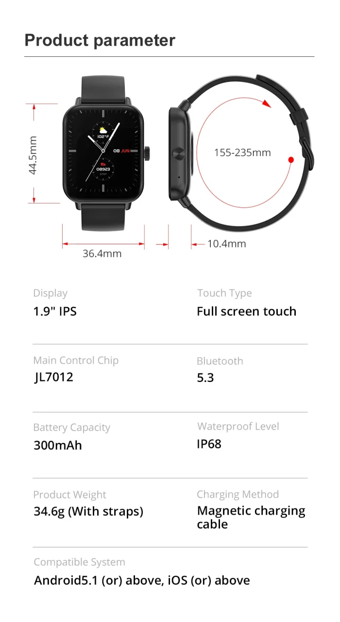 COLMI P81 Voice Calling Smart Watch Ultra 1.9 inch Screen 24H Health Monitor 100+ Sports Modes, Bluetooth Smartwatch Men Women - Image 23