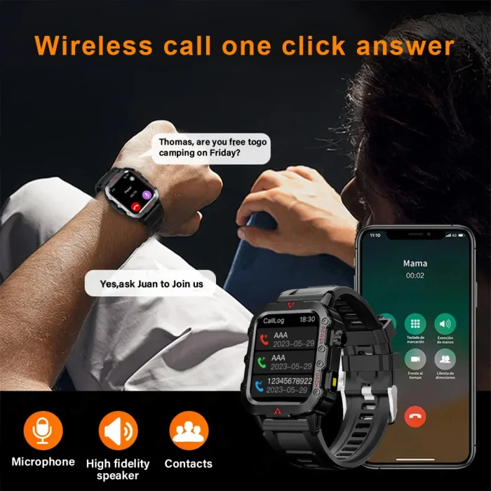 LAXASFIT 2024 New LED Men's Smartwatch Bluetooth Talking Smartwatch Multi Sport Mode Health Monitoring Smart Watch - Image 4