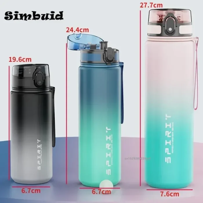 1 Liter Large Capacity Sports Water Bottle Leak Proof Colorful Plastic Cup Drinking Outdoor Travel Portable Gym Fitness Jugs - Image 2