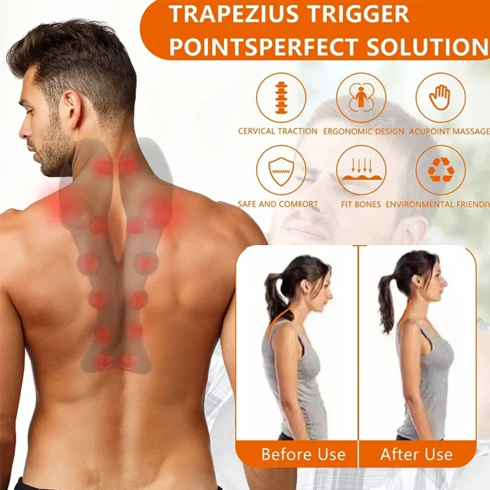 Neck and Shoulder Relaxer with Upper Back Massage Point, Cervical Traction Device Neck Stretcher for TMJ Pain Relief and Spine - Image 13