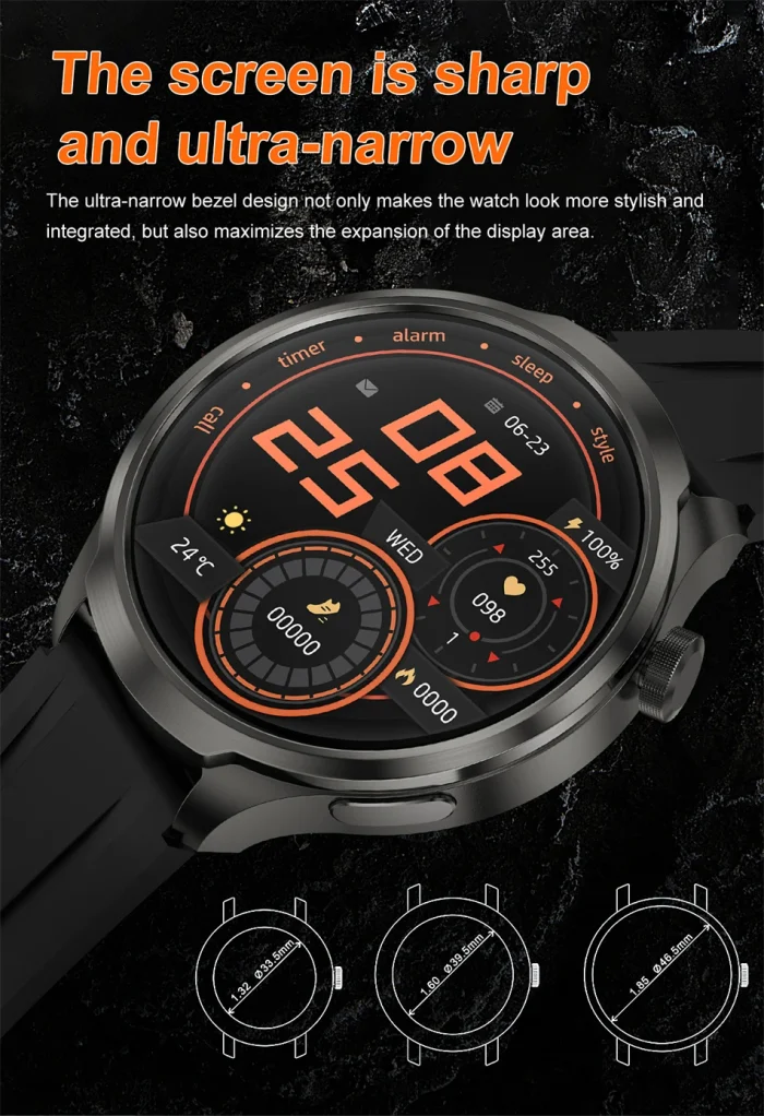 New 1.85"AMOLED HD Smart Watch Men GPS Outdoor Sports Compass Waterproof Watches NFC Health Monitor Bluetooth Call Smartwatch - Image 16