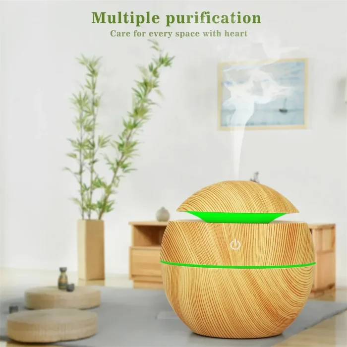 USB Ultrasonic Cool Mist Sprayer Essential Oil Fragrance Mini Home Wood Grain Air Humidifier Electric Air Aroma Diffuser Purifie - Image 13