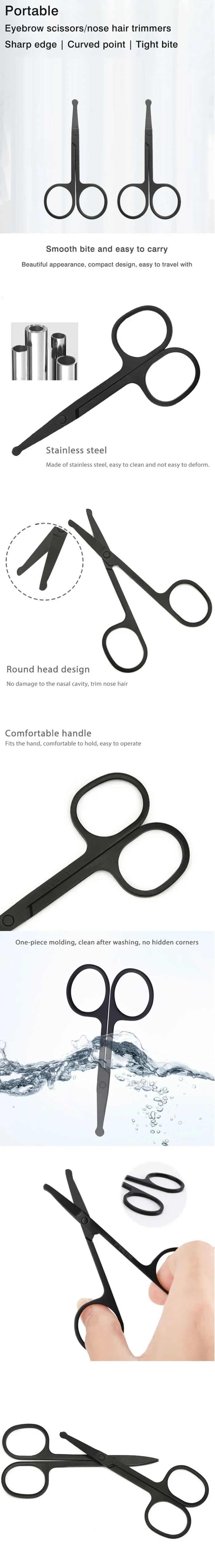 Nose Hair Shears For Personal Care Facial Hair Removal And Ear Nose Eyebrow Trimming Stainless Steel Fine - Image 8