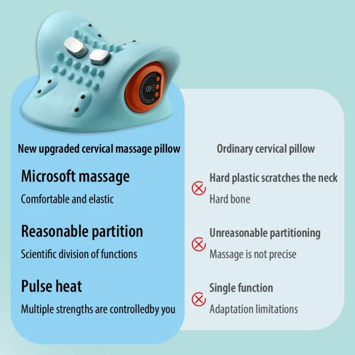 Electric Cervical Massager Neck Stretcher Pulse Traction Heating Pain Relif Chiropractic Traction Head Acupoint Massage Pillow - Image 18