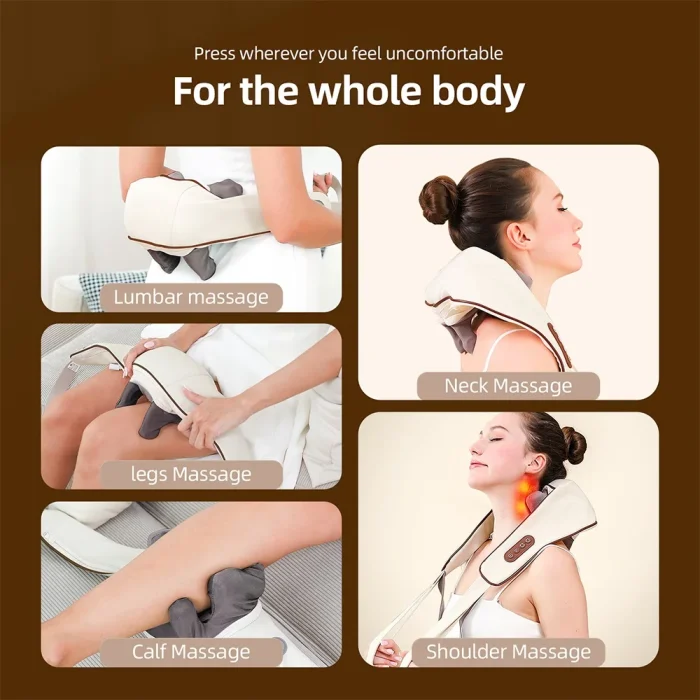 20W Wireless Trapezius Massager Neck And Shoulder Kneading Massager Neck And Back Massager Shawl Neck Cervical masajeador - Image 36