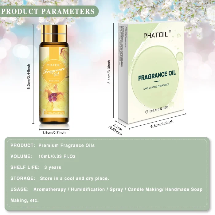 PHATOIL 10ml Fragrance Oil for Scented Candles Soap Making Diffuser Peach Angel Sea Breeze Coconut Vanilla Bubble Gum Strawberry - Image 6