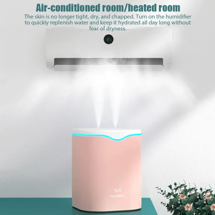 2000ML USB Air Humidifier Double Spray Port Essential Oil Aromatherapy Humificador Cool Mist Maker Fogger Purify for Home Office - Image 4