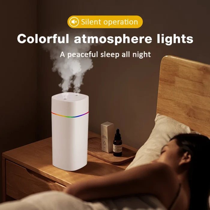 600ML Luminous Air Humidifier Double Spray Port Essential Oil Aromatherapy Humificador Cool Mist Maker Purify for Home Office - Image 4