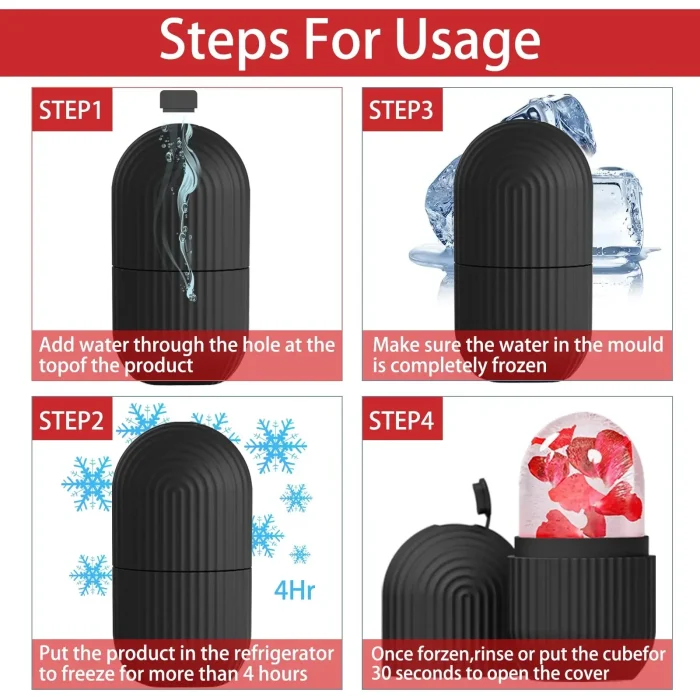 Reusable Ice Face Roller Beauty Ice Facial Rollers Mold Facial Massage Beauty Skin Care Tools Contour Leakproof Facial Massager - Image 5