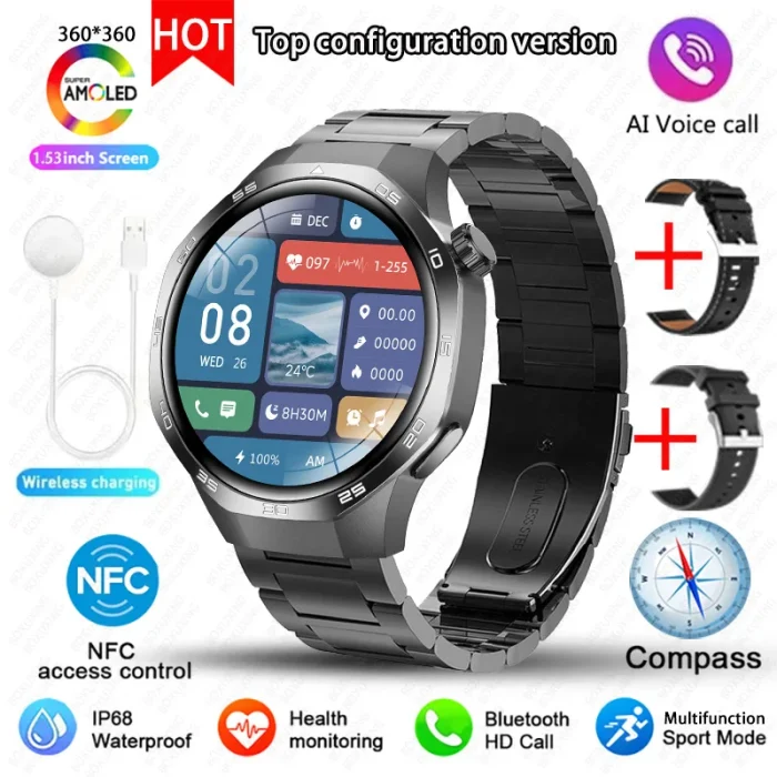 New For Huawei Watch GT5 Pro Smart Watch HD AMOLED Screen NFC GPS Tracker Bluetooth Call Health Waterproof Smartwatch Men Women - Image 13