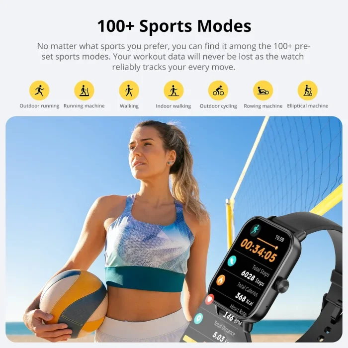 COLMI P81 Voice Calling Smart Watch Ultra 1.9 inch Screen 24H Health Monitor 100+ Sports Modes, Bluetooth Smartwatch Men Women - Image 5