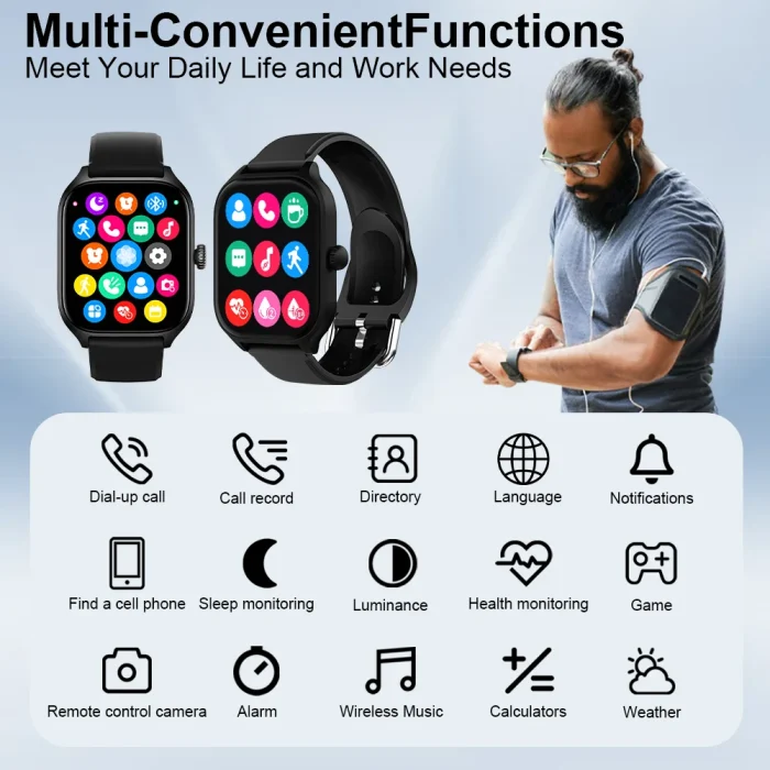 LAXASFIT H9 Smartwatch Dial to Answer Calls Calorie Tracking Heart Rate Blood Oxygen Monitoring Bluetooth Smart Watch - Image 6