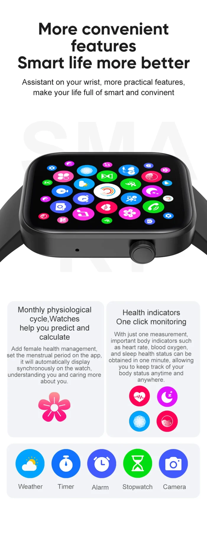 COLMI P71 Voice Calling Smartwatch Men Health Monitoring IP68 Waterproof Smart Notifications Voice Assistant Smart Watch Women - Image 23