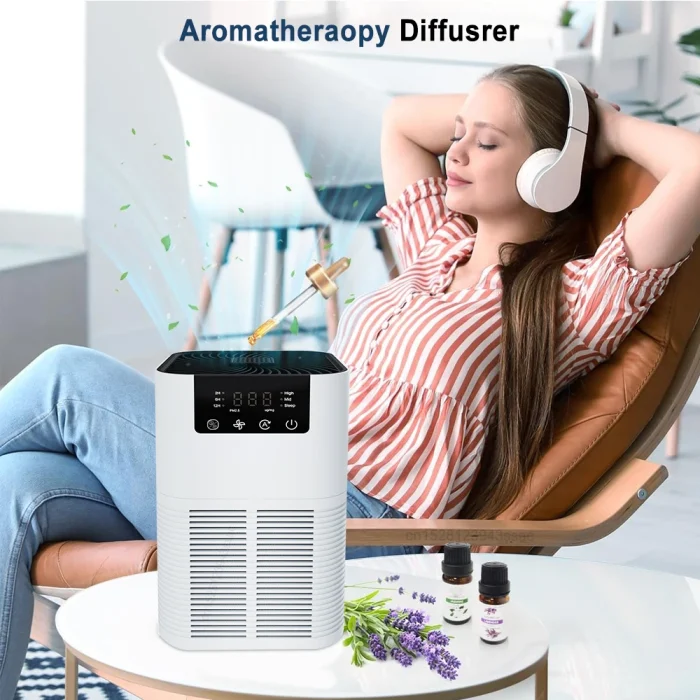 Air Purifier Smoke Odor Negative Ion Generator with Aromatherapy Air Cleaner for Household HEPA Filter Efficient Purifying Air - Image 10