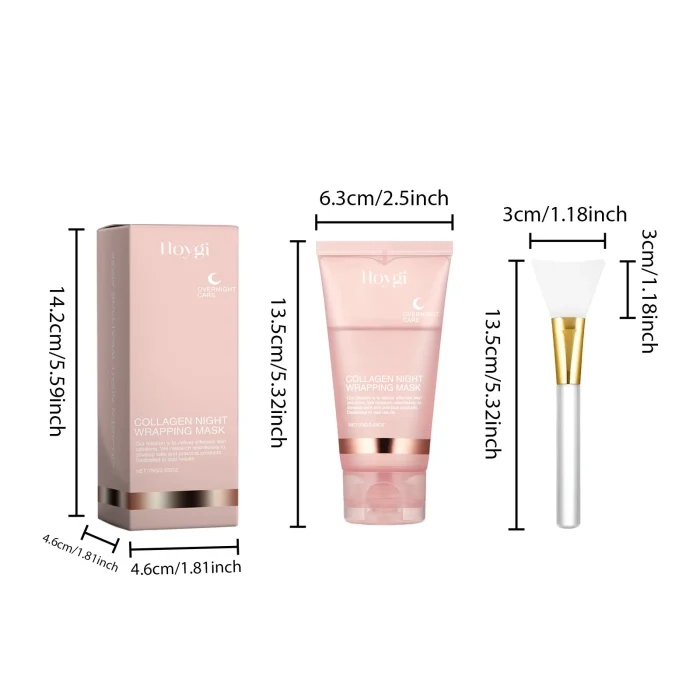 Collagen Overnight Wrapping Mask Fade Fine Lines Firming Deep Hydrating Replenishment Shrink Pores Brightening Korean Skin Care - Image 20