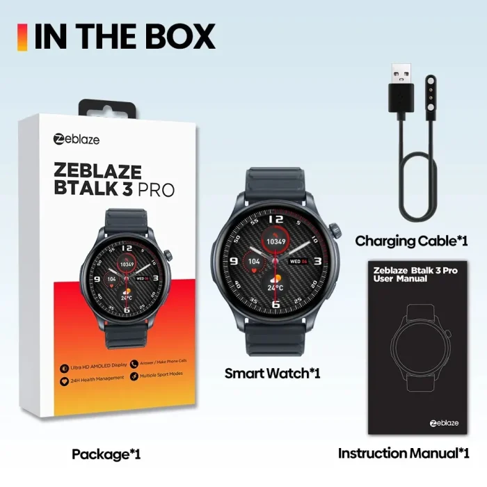 New Zeblaze Btalk 3 PRO 1.43" AMOLED Display Smart Watch Bluetooth Phone Callings Health and Fitness Tracking Smartwatch - Image 6