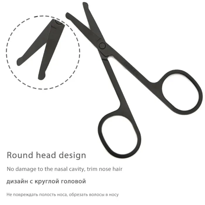 Nose Hair Shears For Personal Care Facial Hair Removal And Ear Nose Eyebrow Trimming Stainless Steel Fine - Image 2