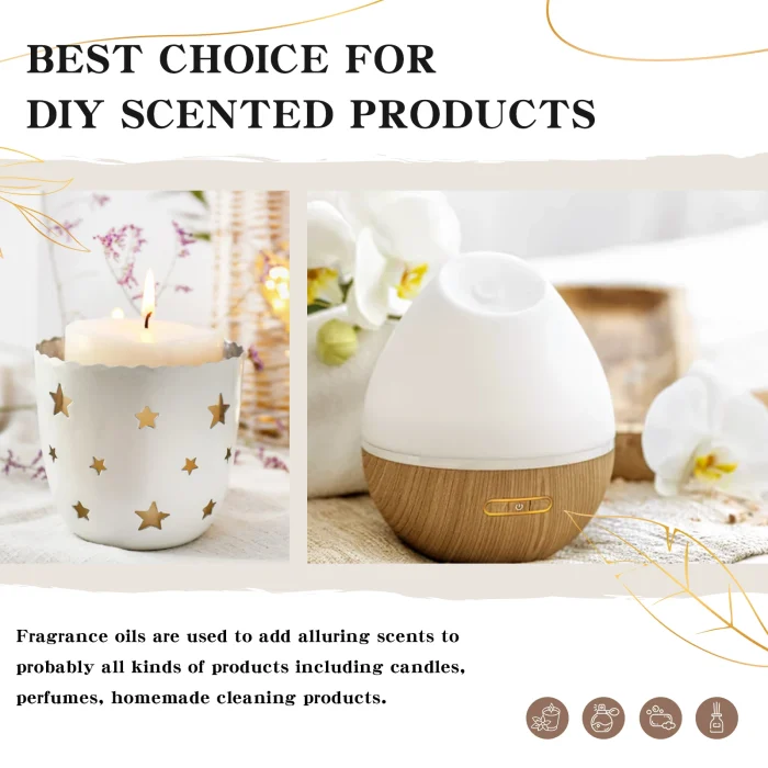 EUQEE 10ML Coconut Vanilla Bubble Gum Fragrance Oil For Making Candle, DIY Soap Coffee Cake Cedarwood Premium Aroma Oils - Image 4