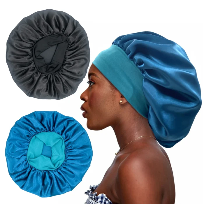 1pc Big Bonnets for Women Hair Care Large Satin Bonnet Silk Bonnet Hair Wrap for Sleeping Sleep Cap With Elastic Soft Band - Image 17