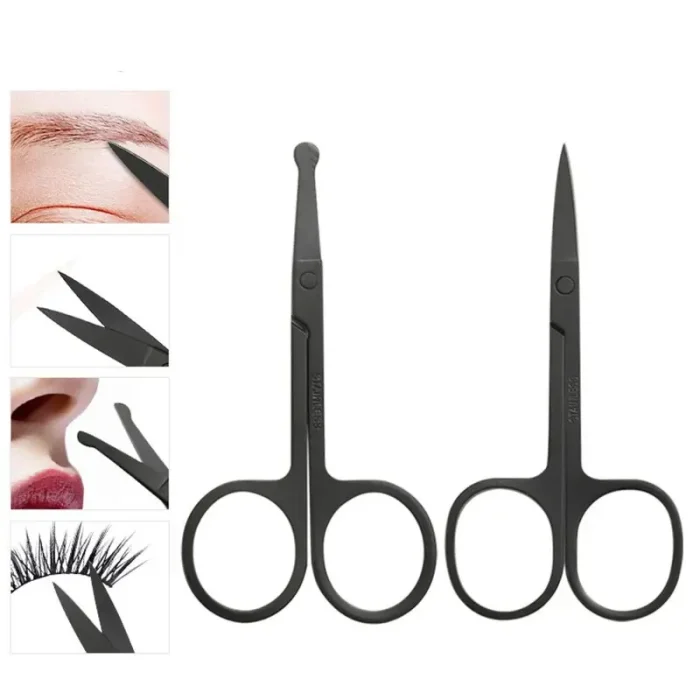 Nose Hair Shears For Personal Care Facial Hair Removal And Ear Nose Eyebrow Trimming Stainless Steel Fine - Image 5