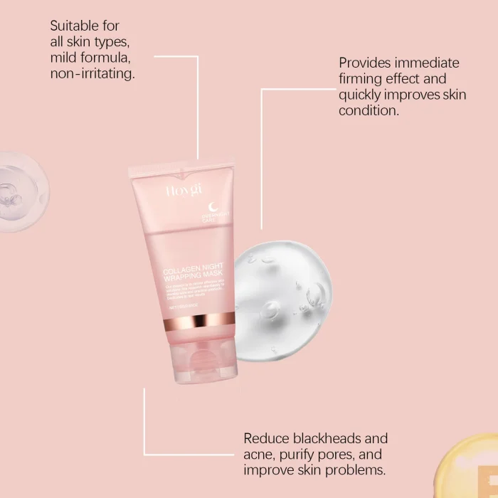 Collagen Overnight Wrapping Mask Fade Fine Lines Firming Deep Hydrating Replenishment Shrink Pores Brightening Korean Skin Care - Image 22