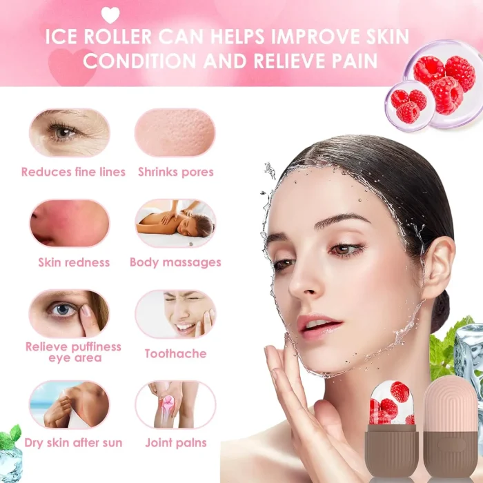 Ice Cube Roller Massager for Face Eyes Naturally Conditioning and Skin Care De-Puff Eye Bags Reusable Massage Silicone Ice Mold - Image 12