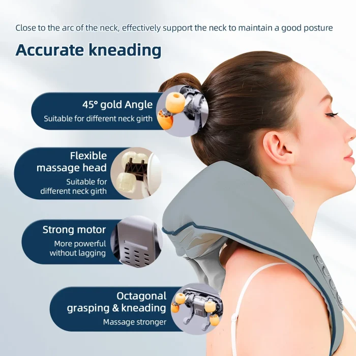20W Wireless Trapezius Massager Neck And Shoulder Kneading Massager Neck And Back Massager Shawl Neck Cervical masajeador - Image 5