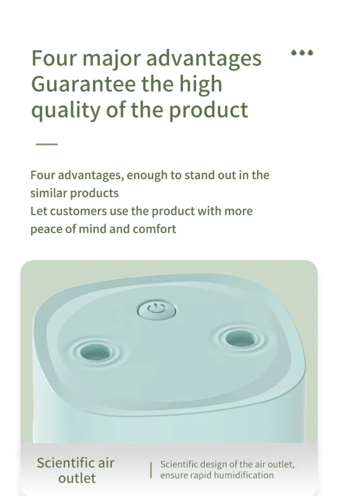 USB Air Humidifier Double Spray Port Essential Oil 600ml Aromatherapy Humificador Cool Mist Maker Fogger Purify for Home Office - Image 24