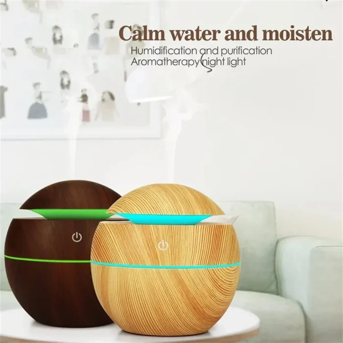 USB Ultrasonic Cool Mist Sprayer Essential Oil Fragrance Mini Home Wood Grain Air Humidifier Electric Air Aroma Diffuser Purifie - Image 10