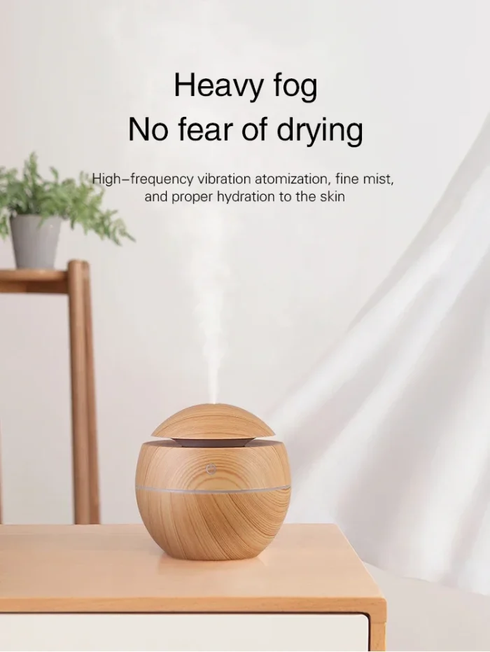 USB Ultrasonic Cool Mist Sprayer Essential Oil Fragrance Mini Home Wood Grain Air Humidifier Electric Air Aroma Diffuser Purifie - Image 13