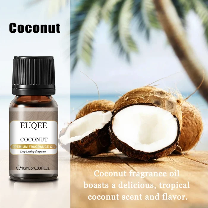 EUQEE 10ML Coconut Vanilla Bubble Gum Fragrance Oil For Making Candle, DIY Soap Coffee Cake Cedarwood Premium Aroma Oils - Image 10