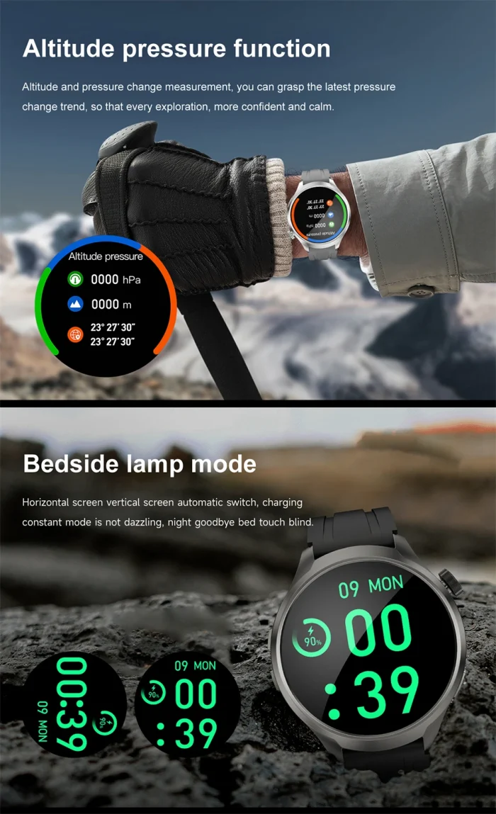 New 1.85"AMOLED HD Smart Watch Men GPS Outdoor Sports Compass Waterproof Watches NFC Health Monitor Bluetooth Call Smartwatch - Image 27