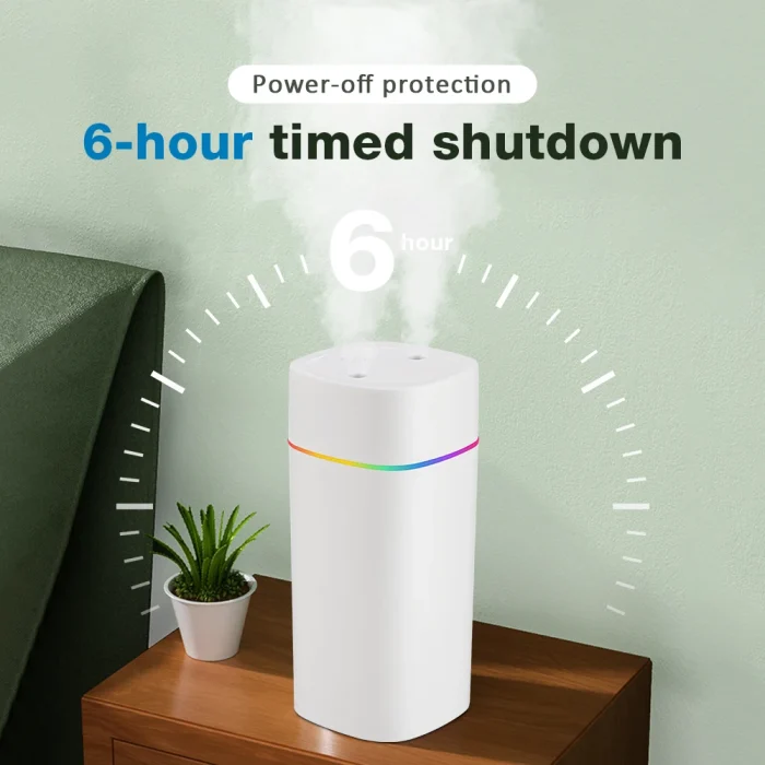 600ML Luminous Air Humidifier Double Spray Port Essential Oil Aromatherapy Humificador Cool Mist Maker Purify for Home Office - Image 3