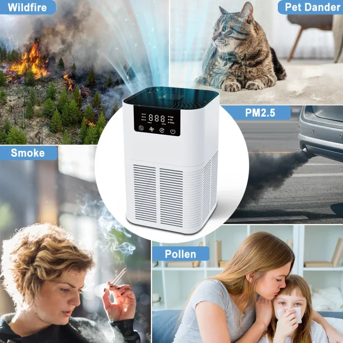Air Purifier Smoke Odor Negative Ion Generator with Aromatherapy Air Cleaner for Household HEPA Filter Efficient Purifying Air - Image 9