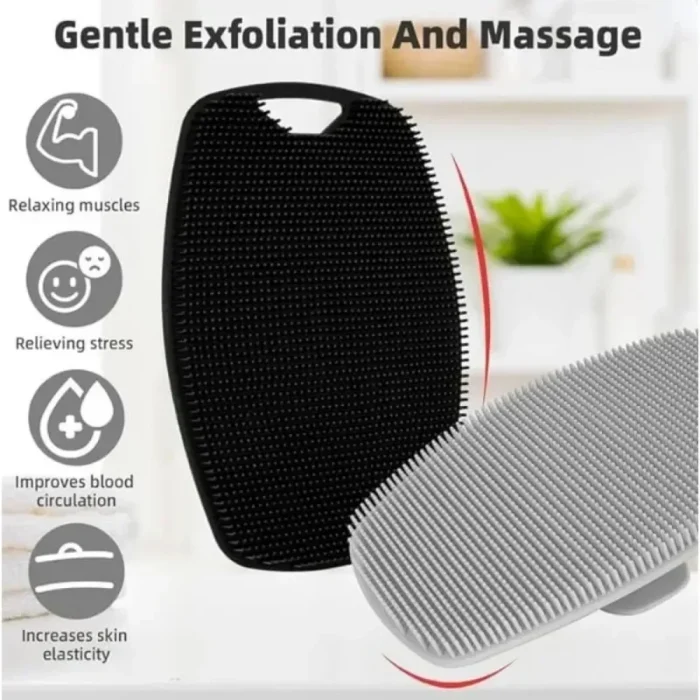 1pc Soft Silicone Exfoliating Brush Cleanser Manual Body Cleansing Body Care Scrubber Shower Gentle Massage Bath Brush For Men - Image 3
