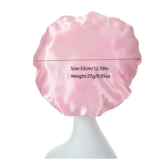 Satin Bonnets Night Sleeping Cap Large Elastic Wide Soft Band Colorful Silk Hat for Curly Hair Care Beauty Makeup for Women - Image 6