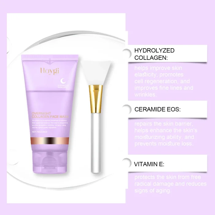 Collagen Overnight Wrapping Mask Fade Fine Lines Firming Deep Hydrating Replenishment Shrink Pores Brightening Korean Skin Care - Image 14