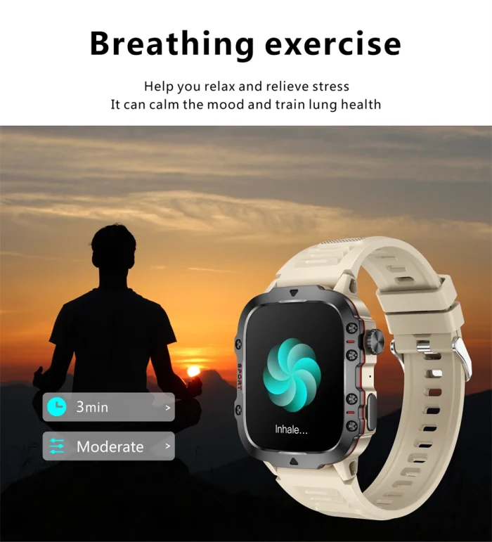 2024 New For Xiaomi Military Smart Watch Men IP68 5ATM Outdoor Sports Fitness Tracker Health Monitor 1.96" BT Call Smartwatch - Image 31