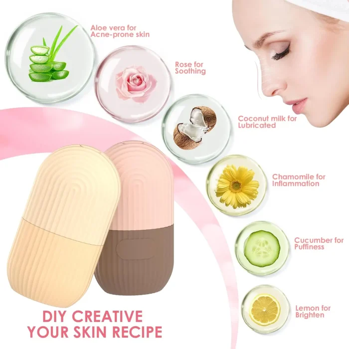 Ice Cube Roller Massager for Face Eyes Naturally Conditioning and Skin Care De-Puff Eye Bags Reusable Massage Silicone Ice Mold - Image 13