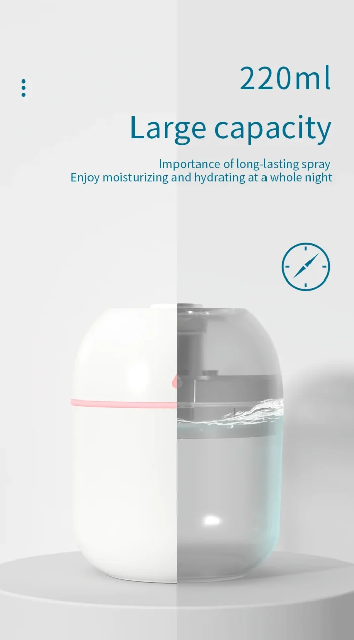 Portable USB Ultrasonic Air Mini Humidifier Essential Oil Diffuser Car Purifier Aroma Anion Mist Maker with LED Lamp Lighting - Image 17