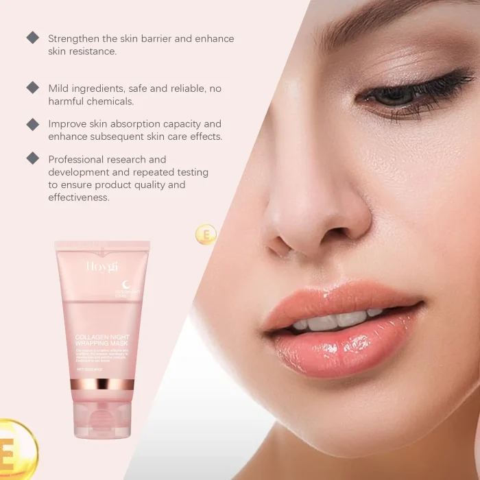 Collagen Overnight Wrapping Mask Fade Fine Lines Firming Deep Hydrating Replenishment Shrink Pores Brightening Korean Skin Care - Image 24