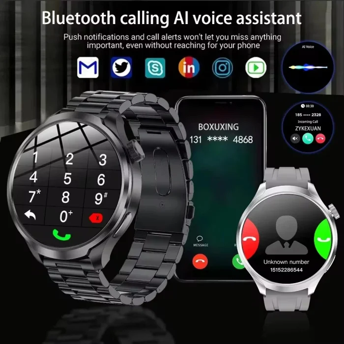 New 1.85"AMOLED HD Smart Watch Men GPS Outdoor Sports Compass Waterproof Watches NFC Health Monitor Bluetooth Call Smartwatch - Image 4