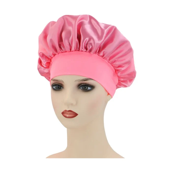 Newly Satin Night Hair Cap Women's Solid Sleeping Hat Sleep Care Bonnet Nightcap For Women Unisex Cap - Image 17
