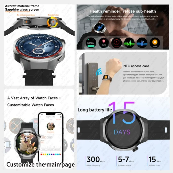 New For Huawei Watch GT5 Pro Smart Watch HD AMOLED Screen NFC GPS Tracker Bluetooth Call Health Waterproof Smartwatch Men Women - Image 2