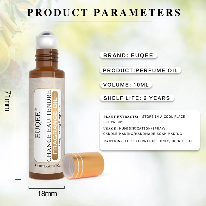 EUQEE 10ml Roller Smear Fragrance Oil For Women Fresh Line Coconut Vanilla Angel for Aromatherapy,Diy Soap,Candle making - Image 35