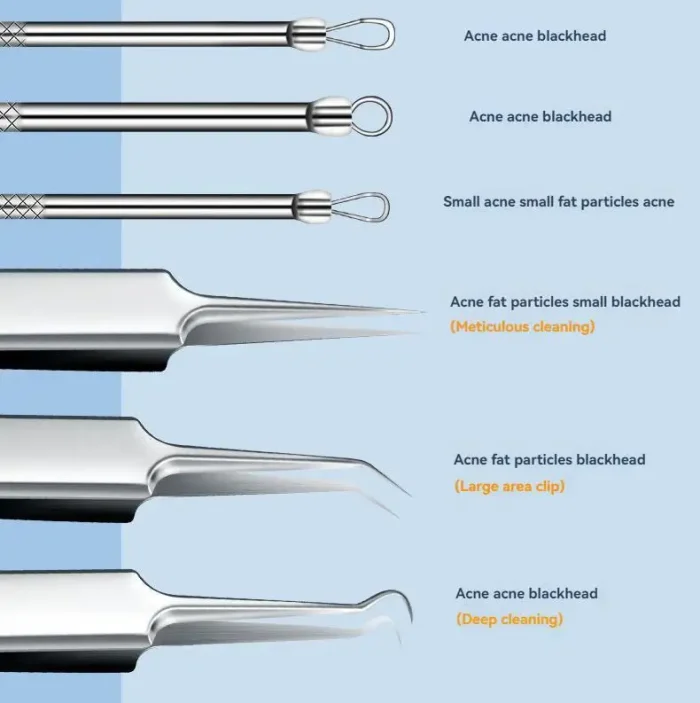 11Pcs Ingrown Hair Tweezers Acne Blackhead Removal Needles Black Dots Cleaner Pore Cleaner Deep Cleansing Face Skin Care Tools - Image 11