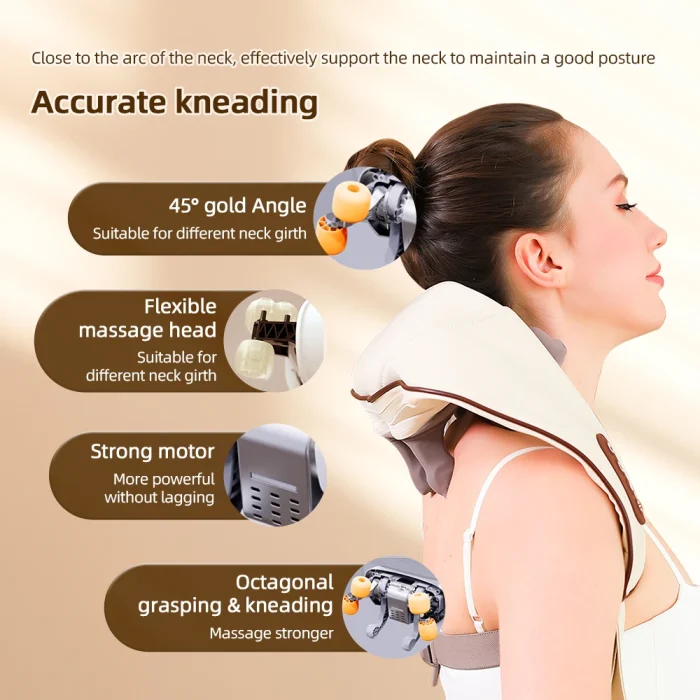 20W Wireless Trapezius Massager Neck And Shoulder Kneading Massager Neck And Back Massager Shawl Neck Cervical masajeador - Image 37