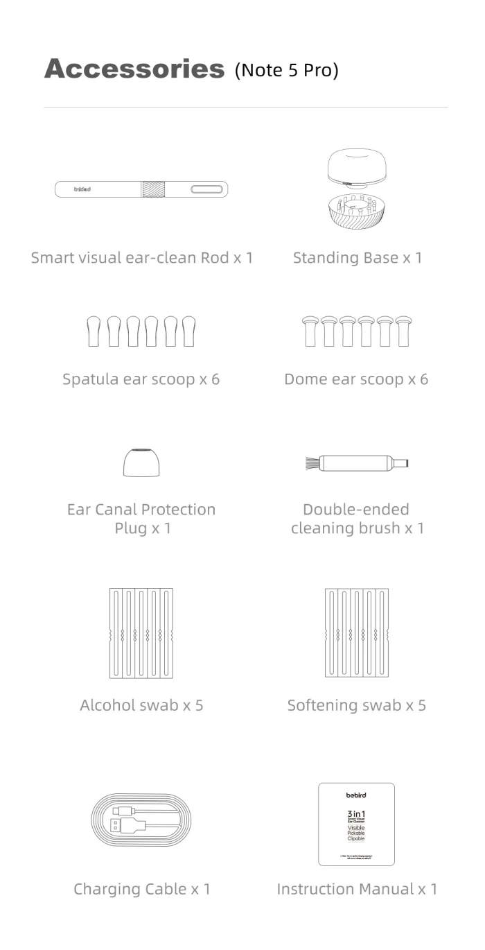 Bebird Note5 Pro Ear Cleaner Smart Visual Ear Wax Sticks Endoscope Tweezers Earpick Mini Camera Otoscope Personal Health Care - Image 30