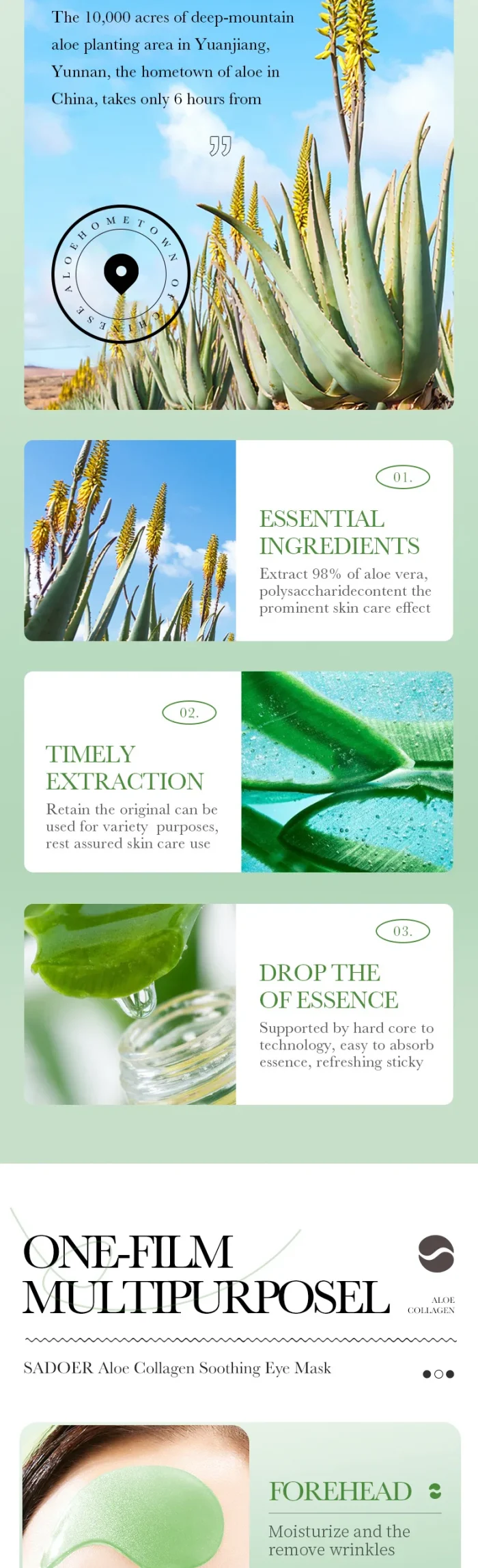 60pcs SAODER Aloe Vera Collagen Eye Mask Anti Dark Circles Eyes Bags Moisturizing Firming Eye Patches Eyes Skin Care Products - Image 13